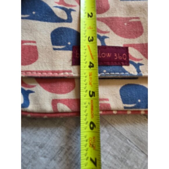 Bungalow 360 Whale Print Canvas Wristlet Wallet With Snap Closure & Zippered Poc - Picture 6 of 7